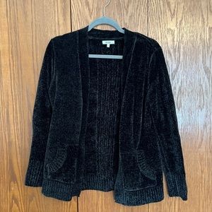 Black cardigan sweater